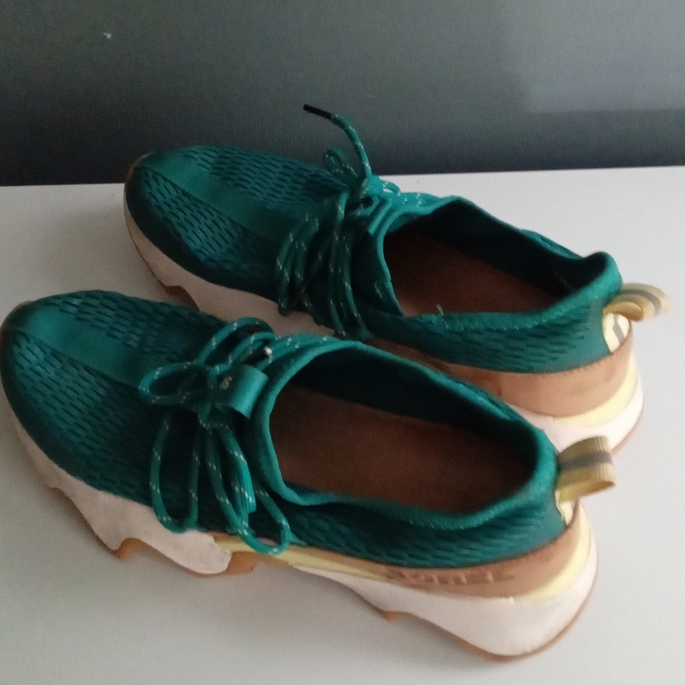 Sorel Kinetic Litelace Teal Sneaker Shoes Women Size 10 Athletic Lace Up - Picture 2 of 5